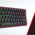 Клавиатура Redragon Fizz Pro,  USB, Bluetooth/Радиоканал, черный + красный [70666]